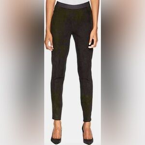 Eileen Fisher Lamb Suede Front Panel Stretch Leggings Black M